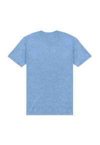 Camiseta de manga corta y cuello redondo en azul claro, hecha de un material suave y ligero. Presenta una textura suave y sin patrones o acentos visibles.