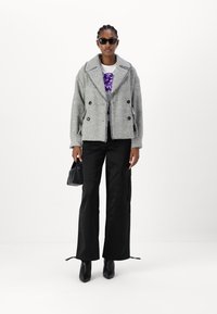 TWINSET JACKET - Īss mētelis - fume/white