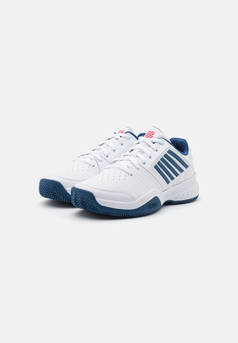 Chaussures De Tennis K-Swiss Court Express 6 Femme - Blanc Bleu, Taille 37 (US 6), Cuir, Neuves Avec Emballage