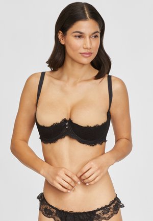 LASCANA BÜSTENHEBE - MIT BÜGEL AUS SPITZE - Balconette bra - schwarz