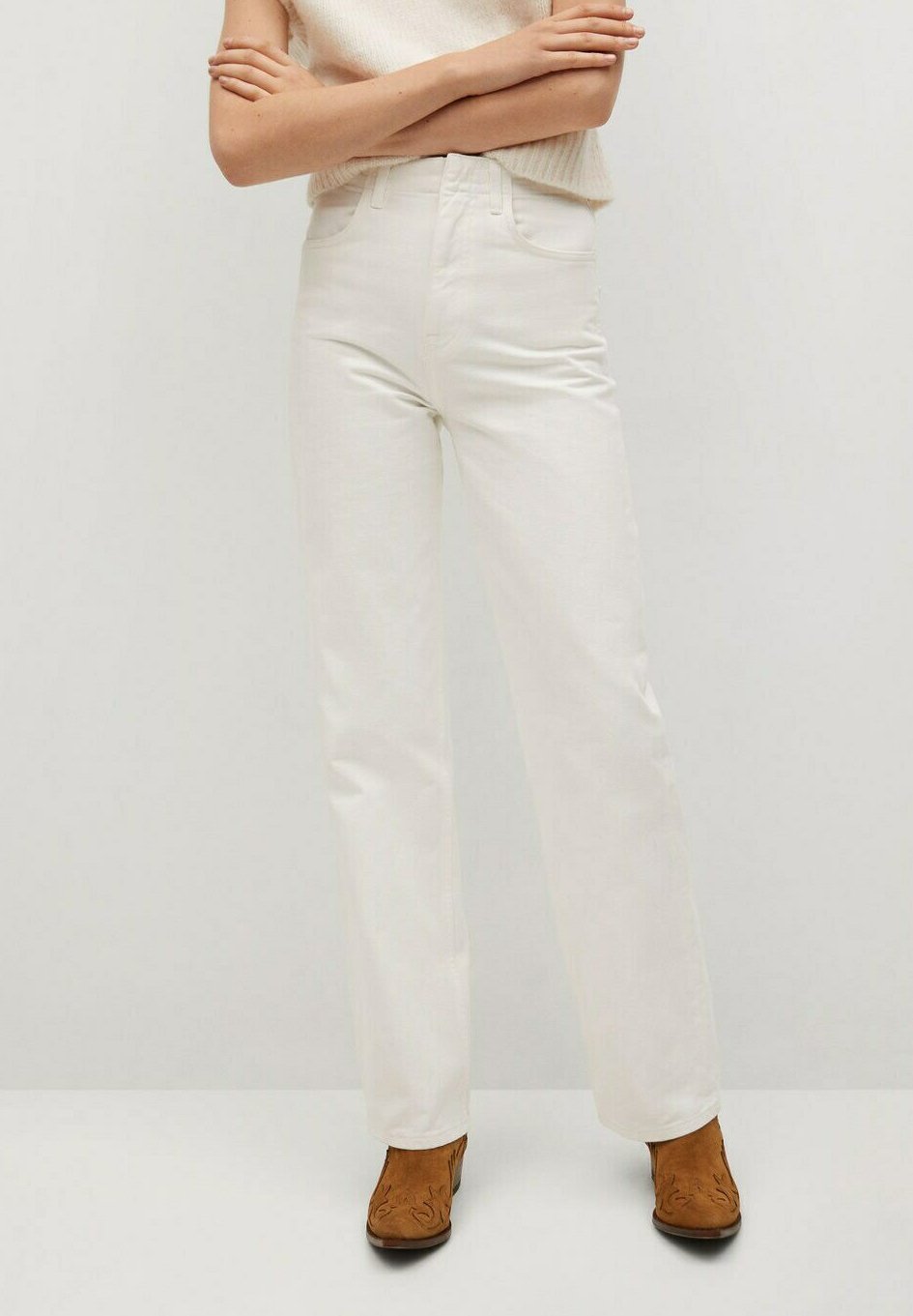 Mango LOLA-I - Straight leg jeans - gebroken wit/off-white - Zalando.co.uk