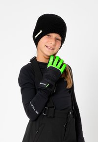 Reusch TEDDY GORE-TEX - Gants - black/neon green