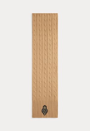 CREST-PATCH CABLE-KNIT SCARF - Sciarpa - classic camel