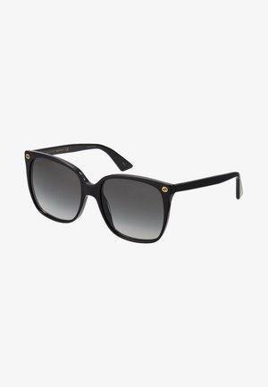 GG CAT-EYE ROUND ACETATE SUNGLASSES - Aurinkolasit - black/grey