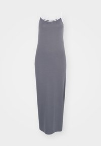 NMKARIN SINGLET CONTRAST ANKLE DRESS - Robe en jersey - charcoal gray/white
