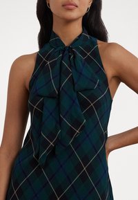 Lauren Ralph Lauren PLAID CRINKLE GEORGETTE TIE-NECK GOWN - Maxi šaty - blue/black/green