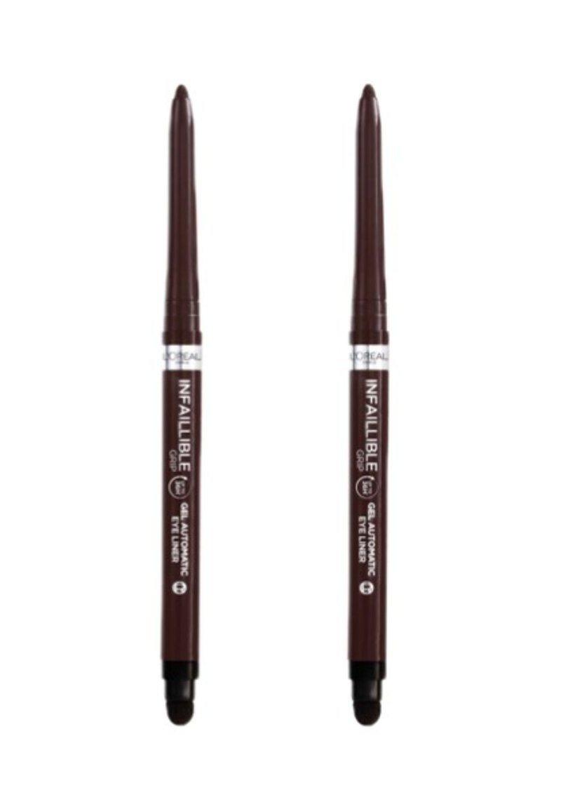 L'Oréal Paris LOT DE 2 - EYELINER LINER GEL INTENSE WHITE INFAILLIBLE GRIP - Eyeliner - brown denim
