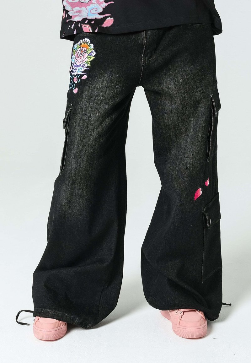Ed Hardy KOIFISHING Jeans Relaxed Fit washed black/schwarz