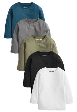 5 PACK PLAIN - Top s dlouhým rukávem - black