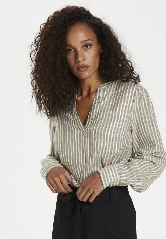 KAEBONY  - Bluse - drizzle/chalk/gold stripes