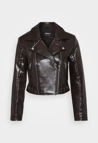 ONLKAMILLA SHOULDER BIKER - Bunda z umělé kůže - chocolate torte