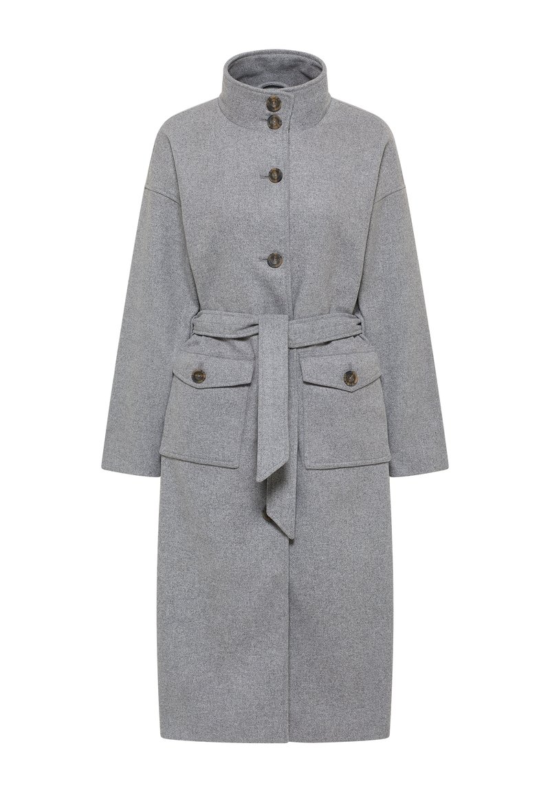 Mantel Grau Grauer Wollmantel Tailliert DreiMaster Klassischer