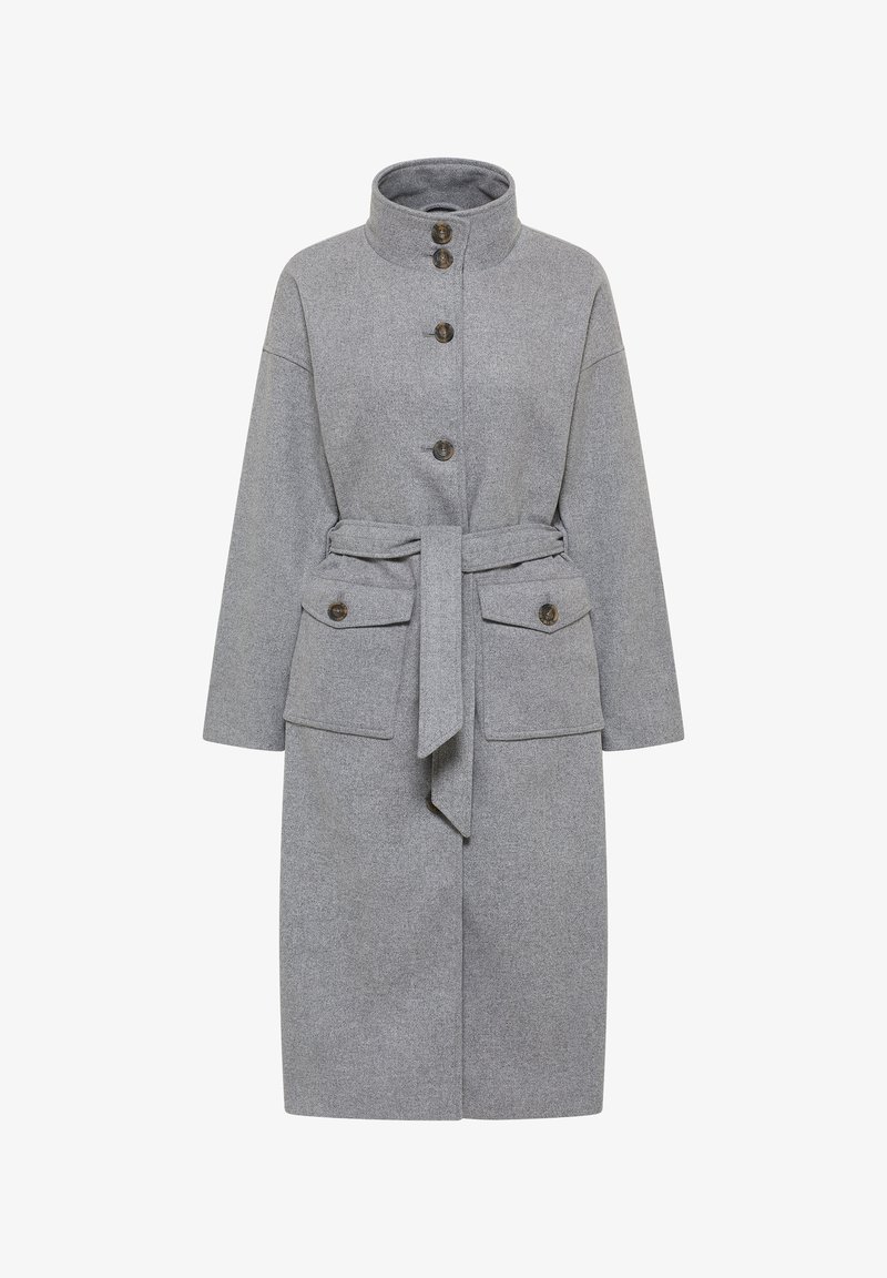 Mantel Grau Grauer Wollmantel Tailliert DreiMaster Klassischer