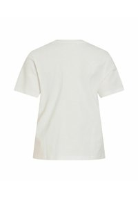 Plain hvid t-shirt med korte ærmer og rund hals, vist bagfra med en afslappet pasform og enkelt, rent design.