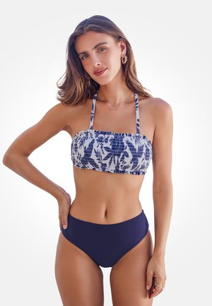 Cupshe, CHIC PRINTED BANDEAU SET - Bikini - blue white floral