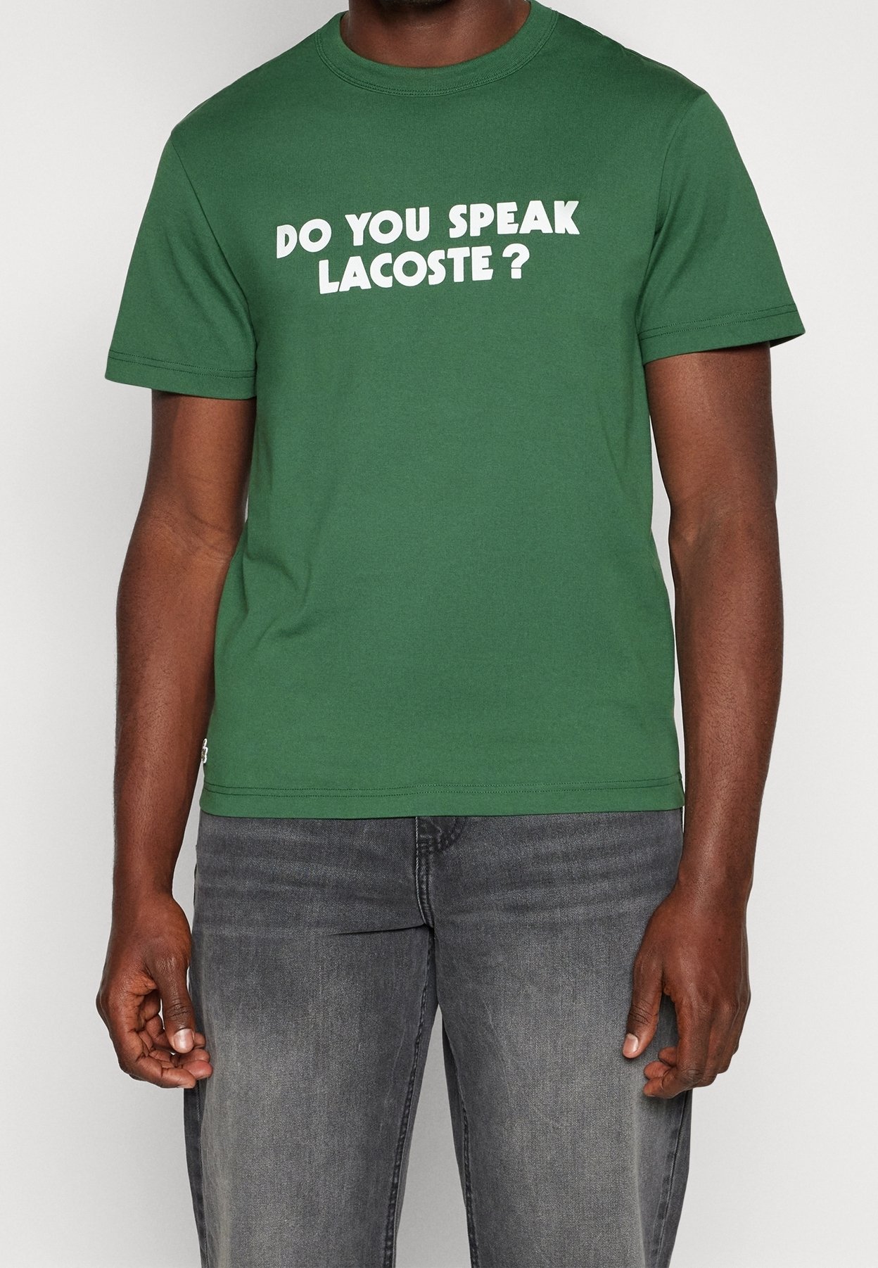 LACOSTE 緑色 Tシャツ DO YOU SPEAK LACOSTE? LACOSTE 緑色 Tシャツ DO YOU SPEAK LACOSTE? Lacoste slogan