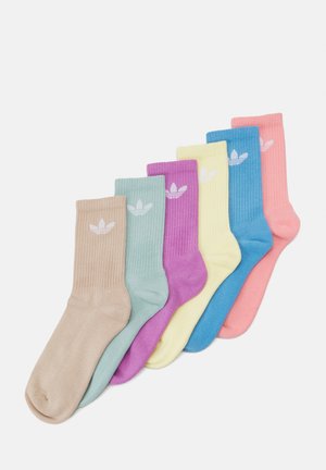 adidas Originals CREW UNISEX 6 PACK - Čarape - light blue/almost yellow/preloved purple/magic beige