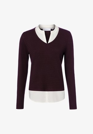 comma, COMMA STRICK-BLUSENSHIRT - Trui - aubergine