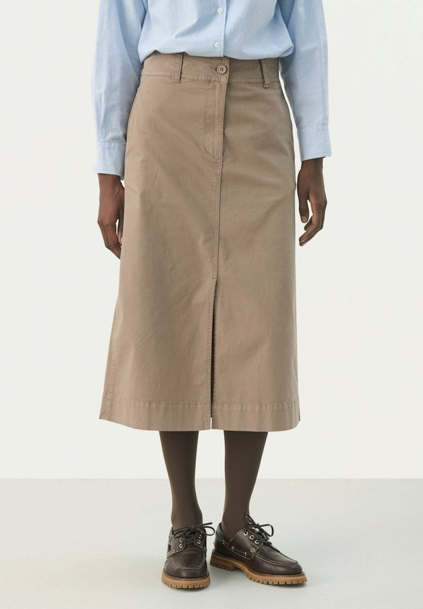 FANNIES - Jeansrock - desert taupe