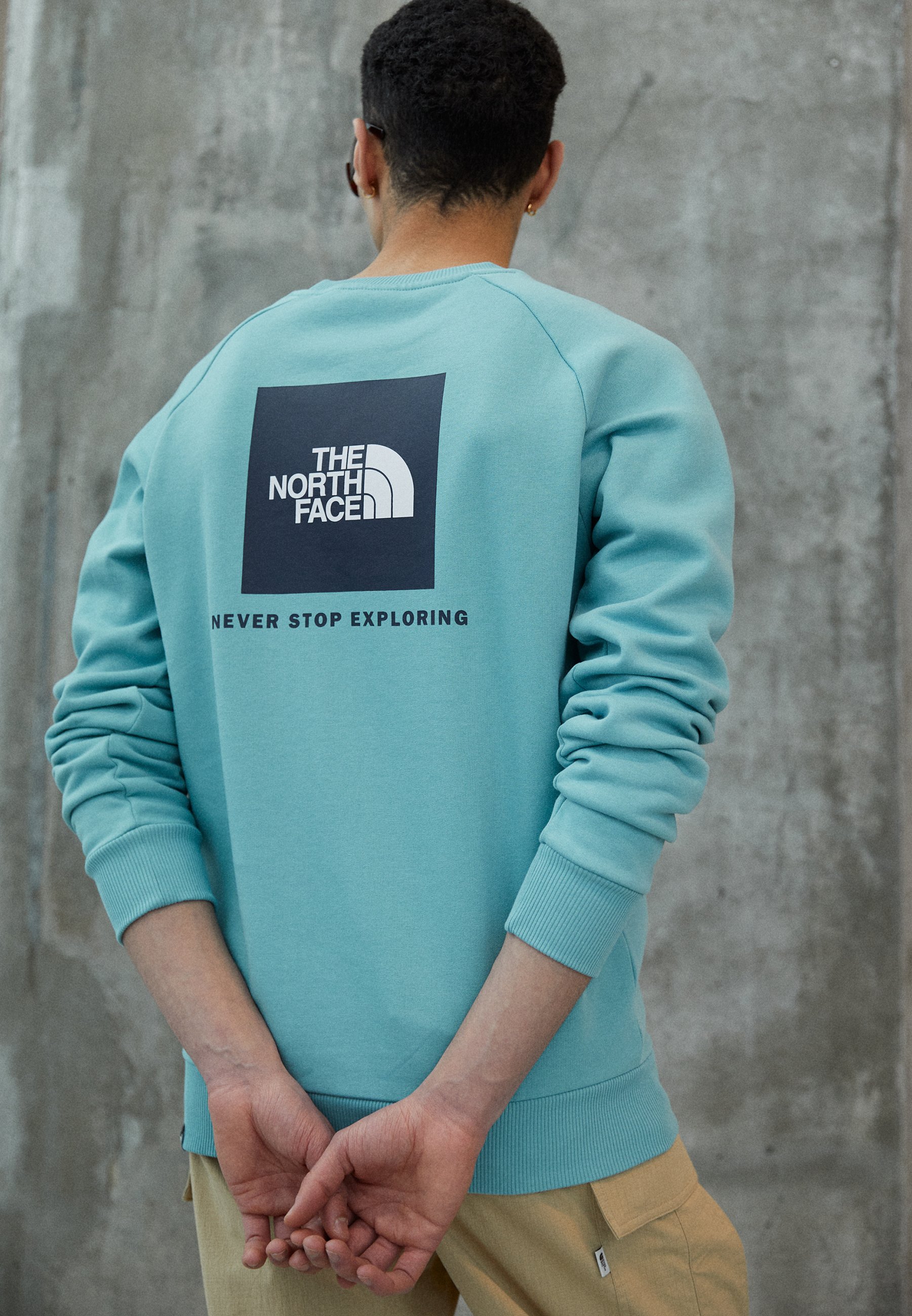 The North Face RAGLAN REDBOX CREW - Sweatshirt - reef waters/summit navy/light  blue - Zalando.de