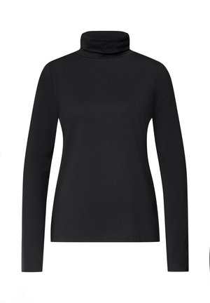 Street One, LANGARM SHIRT IN UNIFARBE MIT ROLLKRAGEN - T-shirt à manches longues - black