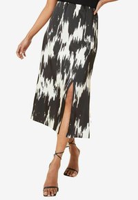 Friends Like These SPLIT FRONT MIDI-REGULAR FIT - A-linjainen hame - black white