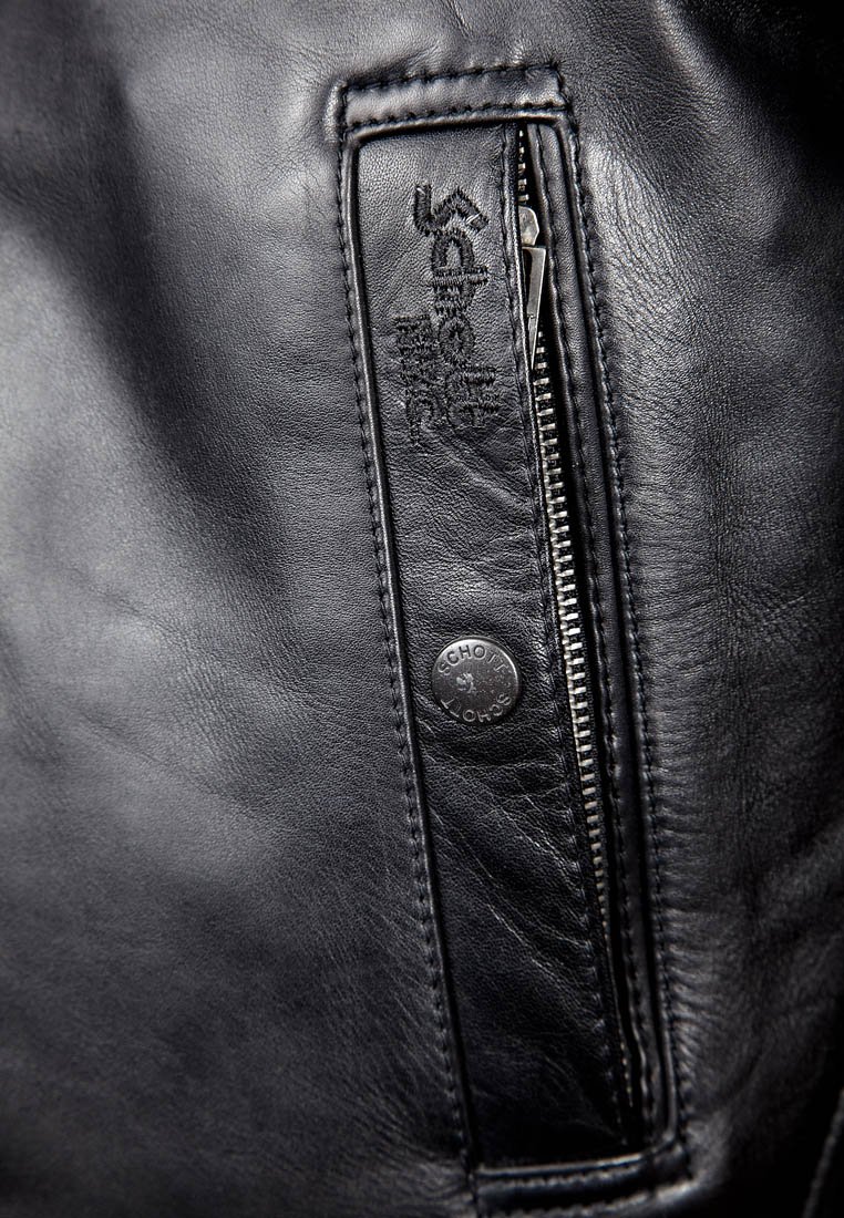 Schott NYC Giacca Di Pelle Uomo In Vacchetta - Perfecto, Manica Lunga Con Cerniera