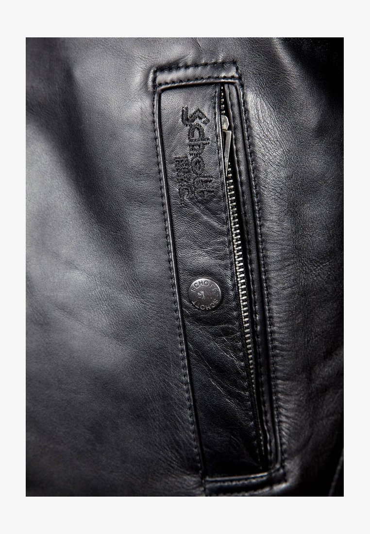 Schott NYC Giacca Di Pelle Uomo In Vacchetta - Perfecto, Manica Lunga Con Cerniera