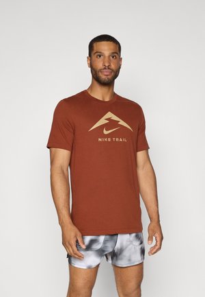 Nike Performance TEE TRAIL LOGO - Sportiniai marškinėliai trumpomis rankovėmis - cinnamon/parachute beige