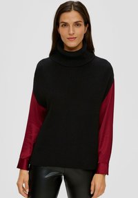 s.Oliver MIT ROLLKRAGEN - T-Shirt basic - schwarz