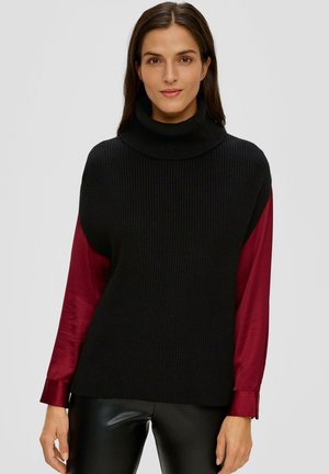 s.Oliver MIT ROLLKRAGEN - T-Shirt basic - schwarz