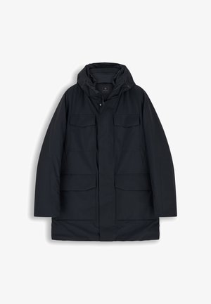 Boggi Milano, BOGGI MILANO PADDED HOOD LONG JACKET PADDED HOOD LONG JACKET - Veste imperméable - navy blue