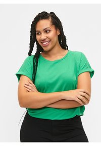 Zizzi 2-PACK SHORT SLEEVED - Jednoduché tričko - kelly green black
