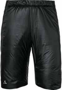 Svarta lätta shorts med en glansig textur, elastisk midja och sidfickor. Har en liten logotyp vid fållkanten.