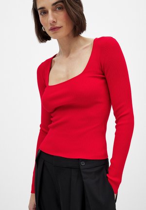 SQUARE NECK - Pitkähihainen paita - red