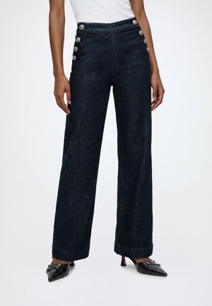 ONLY, ONLMADISON BUTTON WIDE  - Дънки с широк крачол - dark blue