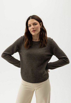 LINDA CREW - Strickpullover - dark taupe