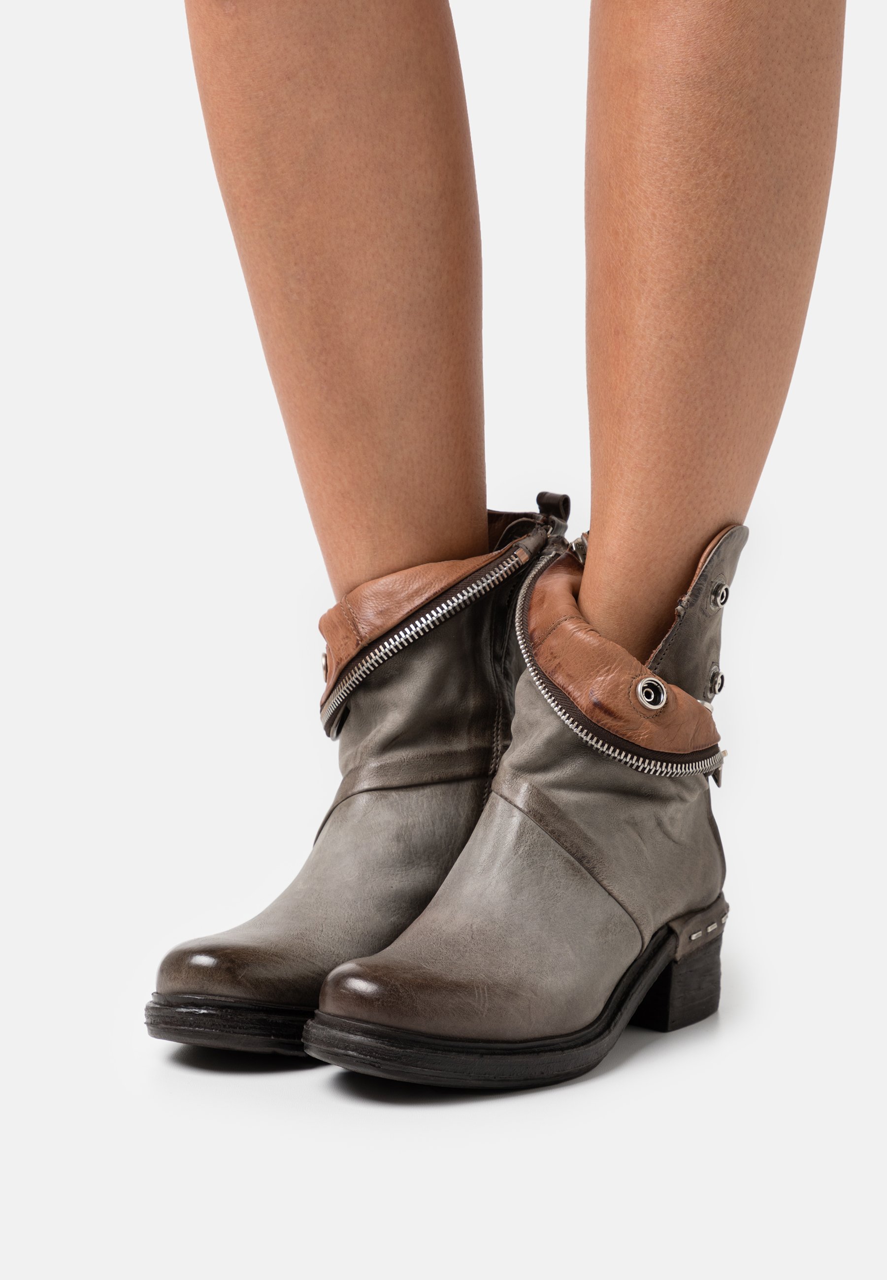 A.S.98 Cowboy/biker ankle boot - cenere/smoke/taupe - Zalando.ie