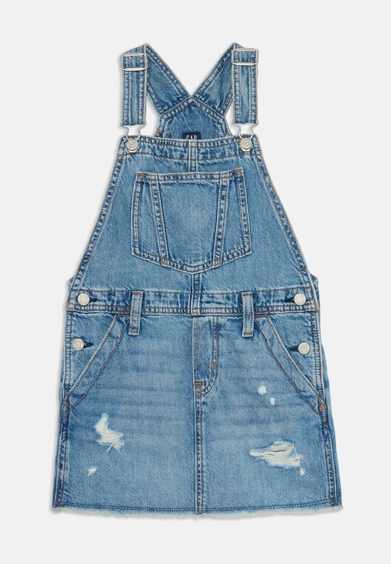 white christmas dresses 90's Denim overall plus size dress – Vida Antigua Collective main image 1