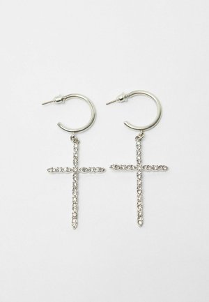Orecchini A Forma Di X In Oro 18K E Argento 925 Con Cristalli - Tecnologia 2begold