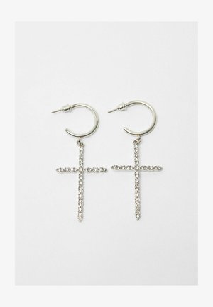 Orecchini A Forma Di X In Oro 18K E Argento 925 Con Cristalli - Tecnologia 2begold