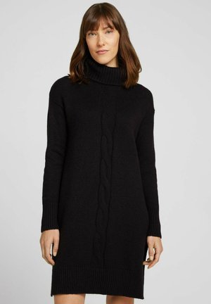 MIT ZOPFMUSTER - Robe pull - deep black
