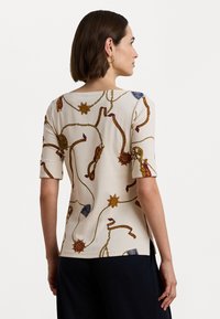 Lauren Ralph Lauren Petite PRINT STRETCH COTTON BOATNECK TEE - Triko s potiskem - cream multi