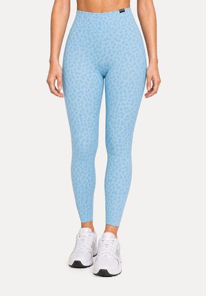 Smilodox, LEO PRINT HIGH WAIST LEGGINGS VELVARA - Leggings - hellblau leo