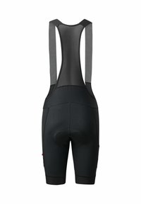 Prendibiti neri da ciclismo con bretelle in rete, imbottitura sul sedile e tessuto liscio. Include tasche laterali e design aderente.