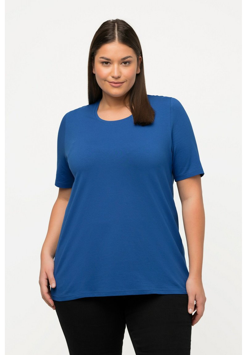 Ulla Popken RUNDHALSAUSSCHNITT - T-shirt basic - blue