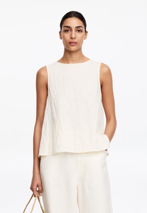 ARKET, ARKET SLEEVELESS SEERSUCKER TOP - Blúzka - white
