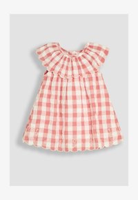 Geselecteerd, pink gingham mouse embroidered