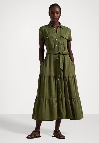 Polo Ralph Lauren BELTED TIERED SHIRTDESS - Paitamekko - expedition olive
