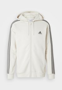 ESSENTIALS 3 STRIPES FULL ZIP - Cipzáras pulóver - alumina